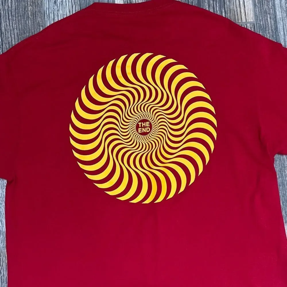 🔥🔥 SPITFIRE Skateboard Flame Boy Graphic Tee Burgundy/Yellow Sz XL -‎ PERFECT